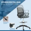 Bureaustoel ergonomische bureaustoel met armleuningen en verstelbare voetenring netbekleding grijs 7