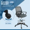 Bureaustoel ergonomische bureaustoel met armleuningen en verstelbare voetenring netbekleding grijs 8