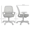 Bureaustoel, ergonomische bureaustoel met draaifunctie, in hoogte verstelbaar 55 x 48 x 82,5 94,5 cm grijs 4