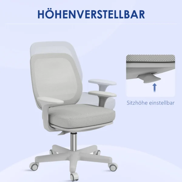 Bureaustoel, ergonomische bureaustoel met draaifunctie, in hoogte verstelbaar 55 x 48 x 82,5 94,5 cm grijs 6