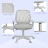 Bureaustoel, ergonomische bureaustoel met draaifunctie, in hoogte verstelbaar 55 x 48 x 82,5 94,5 cm grijs 8