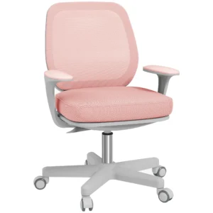 Bureaustoel, ergonomische bureaustoel met draaifunctie, in hoogte verstelbaar 55 x 48 x 82,5 94,5 cm roze 1