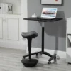 Bureaustoel met draaifunctie, ergonomische kruk, in hoogte verstelbaar 65,5 83,5 cm 120° kantelbaar grijs 2