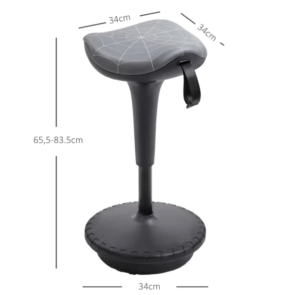 Bureaustoel met draaifunctie, ergonomische kruk, in hoogte verstelbaar 65,5 83,5 cm 120° kantelbaar grijs 4