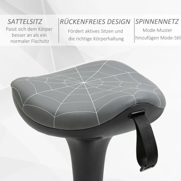 Bureaustoel met draaifunctie, ergonomische kruk, in hoogte verstelbaar 65,5 83,5 cm 120° kantelbaar grijs 8