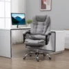 Bureaustoel met massagefunctie, ergonomische bureaustoel met lig & verwarmingsfunctie, afstandsbediening, grijs 2