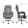 Bureaustoel met massagefunctie, ergonomische bureaustoel met lig & verwarmingsfunctie, afstandsbediening, grijs 4