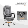 Bureaustoel met massagefunctie, ergonomische bureaustoel met lig & verwarmingsfunctie, afstandsbediening, grijs 8