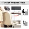 Bureaustoel zonder armleuningen met kunstlederen bekleding, bureaustoel met wieltjes, extra kussen, in hoogte verstelbaar, verrijdbaar, beige 7