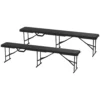 Campingbank, kunststof buitenbank, 240 kg draagvermogen, zwart 1
