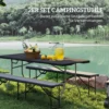 Campingbank, kunststof buitenbank, 240 kg draagvermogen, zwart 5