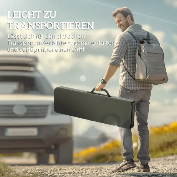 Campingbank, kunststof buitenbank, 240 kg draagvermogen, zwart 7