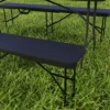 Campingbank, kunststof buitenbank, 240 kg draagvermogen, zwart 9