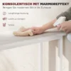 Console tafel gangtafel met verstelbare voetkussentjes, kantelbeveiliging 75 x 24 x 76 cm voor kleine ruimte wit 5