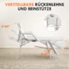 Draagbare massagetafel, opvouwbare massageliege met kunstleren bekleding, schuimvulling, stalen frame, wit 5