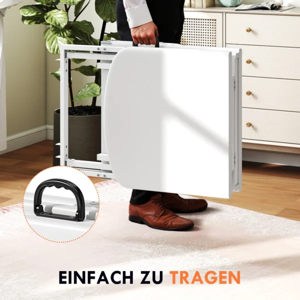 Draagbare massagetafel, opvouwbare massageliege met kunstleren bekleding, schuimvulling, stalen frame, wit 6