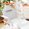 Draagbare massagetafel, opvouwbare massageliege met kunstleren bekleding, schuimvulling, stalen frame, wit 8