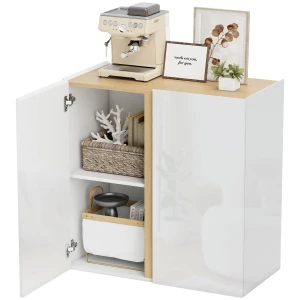 Dressoir, sideboard met soft close deuren, aanpasbaar rek, voor woonkamer, keuken, eetkamer, wit 1