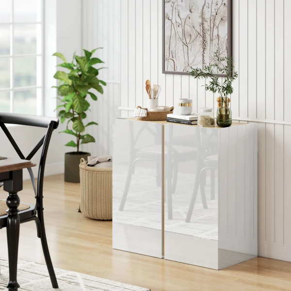 Dressoir, sideboard met soft close deuren, aanpasbaar rek, voor woonkamer, keuken, eetkamer, wit 10