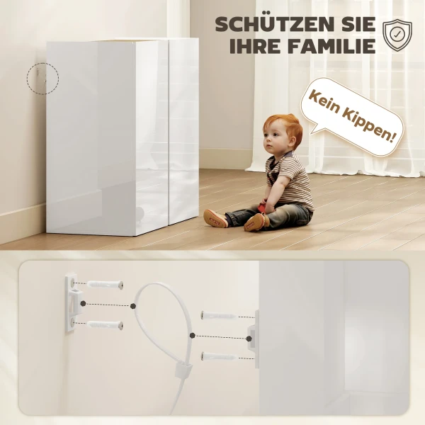 Dressoir, sideboard met soft close deuren, aanpasbaar rek, voor woonkamer, keuken, eetkamer, wit 8