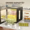 Droogautomaat, 850 w, temperatuurregelaar 40 70°c, 48 uur timer, 12 inlegvellen roestvrij staal zwart 5