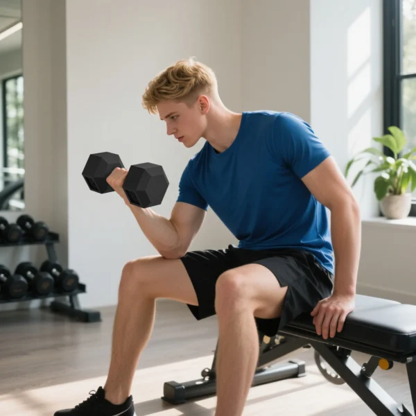 Dumbbells met gekartelde handgreep, korte halters van gietijzer, 2 x 15kg, korte halters voor mannen en vrouwen 2
