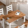 Eetgroepset, eettafel, 4 stoelen, eetkamerset, grenenhout, bruin+wit 5