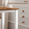 Eetgroepset, eettafel, 4 stoelen, eetkamerset, grenenhout, bruin+wit 6
