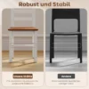 Eetgroepset, eettafel, 4 stoelen, eetkamerset, grenenhout, bruin+wit 7