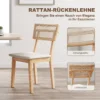 Eetkamerstoel, rattan rugleuning, kunstleder zitting, rubberhout, natuurhout 5