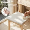 Eetkamerstoel, rattan rugleuning, kunstleder zitting, rubberhout, natuurhout 6