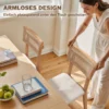 Eetkamerstoel, rattan rugleuning, kunstleder zitting, rubberhout, natuurhout 8