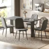 Eetkamerstoelen, set van 4 keukenstoelen met rugleuning, fluweelachtige uitstraling, gestoffeerde stoelen met metalen poten, voor eettafel, grijs 2