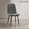 Eetkamerstoelen, set van 4 keukenstoelen met rugleuning, fluweelachtige uitstraling, gestoffeerde stoelen met metalen poten, voor eettafel, grijs 4