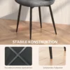 Eetkamerstoelen, set van 4 keukenstoelen met rugleuning, fluweelachtige uitstraling, gestoffeerde stoelen met metalen poten, voor eettafel, grijs 6