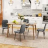 Eetkamerstoelen, set van 4 keukenstoelen met rugleuning, fluweelachtige uitstraling, gestoffeerde stoelen met metalen poten, voor eettafel, grijs 7