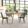 Eetkamerstoelen, set van 4 keukenstoelen met rugleuning, fluweelachtige uitstraling, gestoffeerde stoelen met metalen poten, voor eettafel, grijs 8