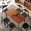 Eettafel, massief grenenhout, gelakte oppervlakte, 150 x 80 cm, bruin 2
