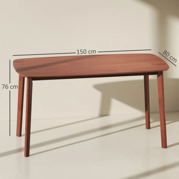 Eettafel, massief grenenhout, gelakte oppervlakte, 150 x 80 cm, bruin 4