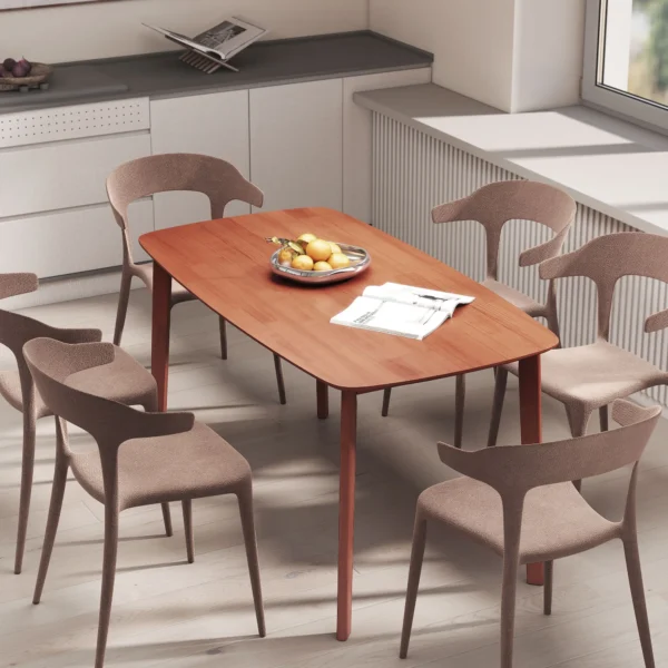 Eettafel, massief grenenhout, gelakte oppervlakte, 150 x 80 cm, bruin 6