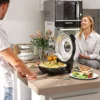 Elektrische pizzaoven 430 ℃, 1200 watt pizzabakker met 30cm steenplaat timer kijkvenster roestvrij staal zwart 2