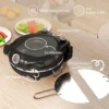 Elektrische pizzaoven 430 ℃, 1200 watt pizzabakker met 30cm steenplaat timer kijkvenster roestvrij staal zwart 8