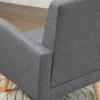 Fauteuil in scandinavisch ontwerp, accentstoel, knoopstiksels, natuur + lichtgrijs 10