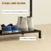 Garderobestandaard, kledingrek met kledingstang, schoenenrek opbergvak kiepbeveiliging eik 6