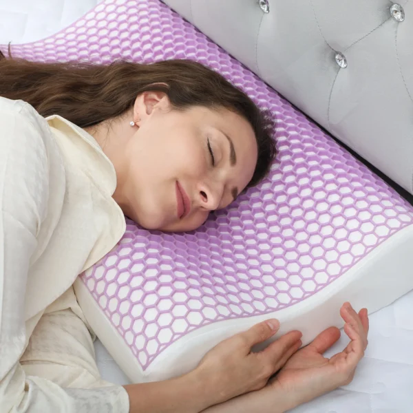 Geheugenschuim kussen hoofdkussen, neksteunkussen met afneembare hoes, 2 hoogte ergonomisch, 2s snel reagerend 10