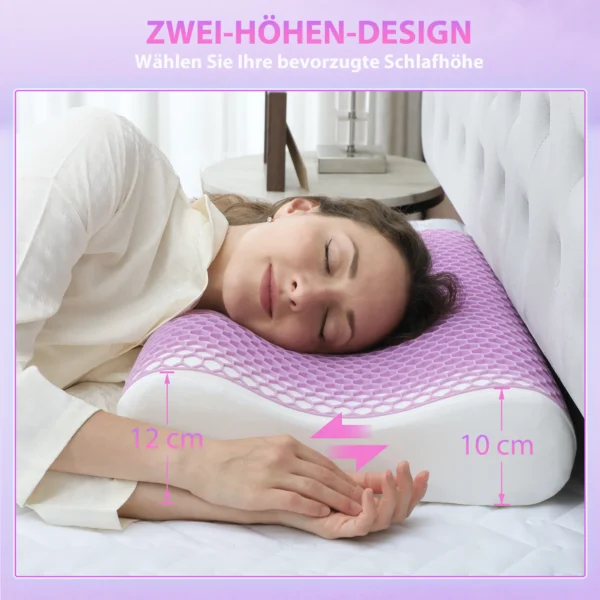 Geheugenschuim kussen hoofdkussen, neksteunkussen met afneembare hoes, 2 hoogte ergonomisch, 2s snel reagerend 7