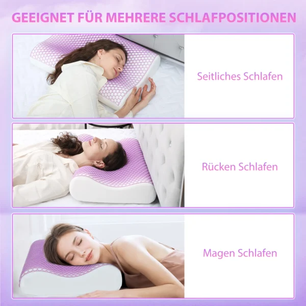 Geheugenschuim kussen hoofdkussen, neksteunkussen met afneembare hoes, 2 hoogte ergonomisch, 2s snel reagerend 8