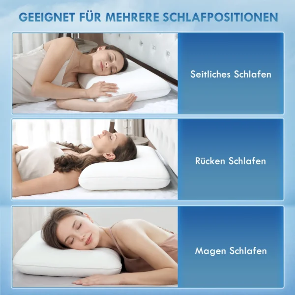 Geheugenschuim kussen hoofdkussen, neksteunkussen met afneembare hoes ergonomisch 60 x 40 cm, crèmewit 7