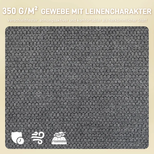 Gestoffeerde eetkamerstoel, keukenstoel met dikke bekleding, armleuningen, metalen poten, grijs 5