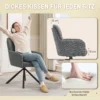 Gestoffeerde eetkamerstoel, keukenstoel met dikke bekleding, armleuningen, metalen poten, grijs 6